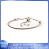 Pandora S925 cobre blanco bañado en plata oro rosa cadena de hueso de serpiente ajustable pulsera telescópica clásica accesorios DIY abalorios