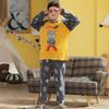 Traje de pijama para niño Algodón Manga larga suelta extra grande Ropa de aire acondicionado otoño Pijama de dibujos animados