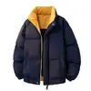 Chaqueta de Algodón Gruesa con Cuello Alto de Color Contrastante para Hombre, Nueva Colección de Invierno, Abrigo de Algodón Cálido, Ropa de Abrigo