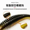 Isca artificial 9cm com rosca e cauda em T, soft bait com anzol de cabeça de chumbo para montagem Texas invertida, adequada para robalo de água doce, peixe mandarim e outras espécies de peixes.