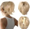 Peluca transfronteriza europea y americana con clip para cola de caballo, cabello rizado, cola de caballo corta, anilla ajustable para el cabello, peluca esponjosa, cola de caballo