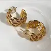 Pendientes de Aro Tejidos con Cadena Retorcida Versátiles para Viajeros Europeos y Americanos, Pendientes de Plata s925 con Personalidad Versátil para Mujeres