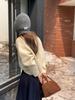 Chapéu de Lã Tricotado Versátil Doce e Fofo Estilo Coreano para Mulheres, Outono e Inverno, Chapéu da Moda Tendência Que Faz o Rosto Parecer Menor