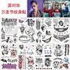 Pegatinas de Tatuaje de Cara de Fantasma Payaso Halloween Europeas y Americanas Transfronterizas Impermeables para Fiesta de Máscaras Maquillaje Infantil Pegatinas Faciales