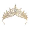 Tiara Coroa de Noiva Europeia e Americana com Nós Festa de Aniversário Vestido de Casamento Pente de Cabelo Antiderrapante com Strass Feito à Mão