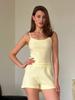 Conjunto de Pijama con Tirantes Huecos Transfronterizo Europeo y Americano Sexy Chica Caliente Estilo Pura Pasión Delgado Conjunto de Dos Piezas para Casa para Mujeres