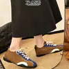 Gran Venta Color Block Retro Estampado de Leopardo Zapatos de Entrenamiento Alemanes Zapatos de Mujer Suela Suave Pies Cómodos Zapatos de Forrest Gump Versátiles Casuales Zapatos Deportivos