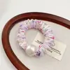 Elásticos de Cabelo Florais Coloridos, Scrunchies de Pérola, Elásticos de Cabelo de Alta Elasticidade, Cordas de Cabelo de Alta Qualidade, Acessórios de Cabelo Estilosos para Meninas