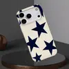 Funda de Teléfono Azul Marino de Cinco Puntas Más Vendida en Tiktok para Apple 18 Pro Max, Funda Protectora Mate Súper Popular No Repetitiva