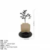 Decoraciones Suaves Portavelas de Hierro y Madera Adornos Decoración de Escritorio Hogar Nórdico Artesanía Metálica Retro Luz Nocturna LED