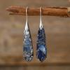 Pendientes geométricos de piedra emperador de lujo ligeros bohemios de alta calidad, nuevos, joyería de moda europea y americana.