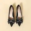 Sapatos Femininos de Camurça Salto Bloco para Entrevista 2026 Novo Modelo Preto Sapatos Profissionais para Trabalho Comissário de Voo Servidor Público Salto Alto Formal