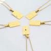 Nuevo collar de sello de tarot de acero inoxidable transfronterizo, moda de personalidad, collar con colgante cuadrado de acero de titanio, joyería al por mayor