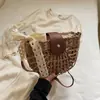 Bolso Nuevo de Paja Tejida de Nicho para Mujer, Bolso de Playa para Vacaciones, Bolso Cruzado de Hombro, Bolso tipo Silla para Debajo del Brazo, Bolso Pequeño Tejido
