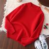 Suéter de Cachemira para Niños y Niñas, Nuevo Otoño e Invierno Tejido Grueso de Siete Agujas Cuello Semialto Suéter Básico Tejido a la Moda