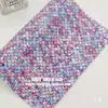 Paquete de Materiales para Lazos de Accesorios para el Cabello DIY 20x22CM Lentejuelas Grandes Pequeñas de Alto Brillo Patrón de Escamas de Pez Patrón de Ondas de Agua Tela de Cuero diy