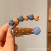Lindo Pinza para el Pelo Lateral de la Frente Pequeña Estilo Chanel Estampado de Leopardo Pinza de Pelo de Felpa Pinza para Flequillo Oso Pequeño Retro Pinza BB Accesorios para el Cabello