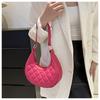 Bolso romboidal en forma de media luna para mujer, primavera/verano 2024, nuevo bolso de hombro de estilo occidental coreano a juego.