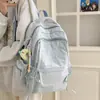 Mochila feminina estilo coreano 2025 novo modelo, simples e fofa, mochila para laptop de grande capacidade, leve, mochila da moda para estudantes do ensino fundamental e médio