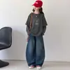 Conjunto de Otoño para Niñas 2026 Nuevo y Moderno Conjunto de Dos Piezas para Niños Primavera-Otoño: Sudadera y Jeans Falsos de Dos Piezas para Niños Mayores