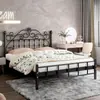 Cama de hierro forjado para uso doméstico, engrosada y reforzada, cama de princesa simple y moderna, cama doble de 1,8 m, cama de marco de hierro de lujo ligero individual de 1 m