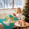 Manta de Franela de Ángel Navideño Simple Transfronteriza, Manta Cubierta para Aire Acondicionado Estampada, Manta Temática Navideña, Personalizable