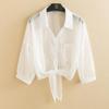 Chal Pequeño Verano con Falda de Tirantes Cárdigan Exterior para Mujer 2024 Nuevo Ropa Delgada Protección Solar Camisa de Gasa Shi Hua