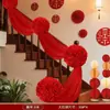 Conjunto de Decoração de Quarto de Casamento Flor Vermelha Grande Corrimão da Escada Hortênsia Casamento Decoração de Casa Rural Suprimentos para Latte Art