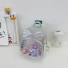 Mochila de Pu com Laço Acessório Estiloso de Princesa Mochila Desenho Menina Elsa Tendência Mochila Escolar para Jardim de Infância Bebê