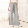 Moda Primavera/Verano 2026 Pantalones de Pierna Ancha con Lazo Drapeado de Color Sólido para Mujer Casual Versátil Suave Cómodo Pantalones de Yoga para Mujer