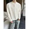Popular Camisa Polo Clásica de Punto Trenzado Estilo Old Money Prendas de Punto Manga Larga Temperamento Masculino Tendencia Ins Harajuku Nuevo Estilo