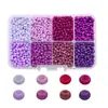 Caixa com 8 Compartimentos Colorida de Miçangas de Vidro para Sementes Kit de Materiais para Pulseira Colar DIY Acessórios de Decoração