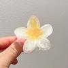 Pinza para el cabello de plumeria degradada de moda para mujer, pasador de flores para el cabello, parte trasera de la cabeza, semirecogido, pinza de tiburón, accesorio para el cabello
