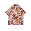Gola Camisa 4044 Nova Camisa Floral Masculina Estilo Coreano Solta Moda Estampada Estilo Praia Casual Manga Curta Exportação