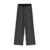 Pantalones Rectos de Cintura Alta con Cordón para Mujer, Otoño e Invierno, Estilo Retro Americano, Holgados, Pierna Ancha, con Rayas de Bloques de Color, Pantalones Casuales