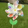 Moinho de vento transparente para graffiti diy materiais artesanais Pequenos brinquedos infantis em branco pintados à mão moinho de vento criativo para exterior atacado