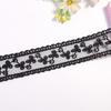 Acessórios decorativos de vestuário direto da fábrica, renda de malha DIY, malha de barra oca preta, bordado de malha, renda larga
