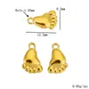Acero Inoxidable Chapado en Oro de 18 Quilates, Varios Colgantes Pequeños, Ángel, Pies, Taza de Agua, Pingüino, Colgantes para Joyería Hecha a Mano DIY