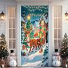 Cortina de Puerta de Dibujos Animados Navideños Amazon Tapiz Tela Colgante para Entrada de Patio Fondo de Fiesta Festiva Tela Colgante