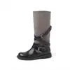 Jialuoya~Botas Apiladas con Hebilla Retro para Mujer Botas Vaqueras Meilade Botas de Montar Botas Largas Botas Altas