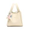 Bolsa Saco com Padrão de Lichia para Mulheres 2025 Verão Novo Estilo Simples e Elegante Bolsa de Ombro Fashion Versátil Bolsa de Mão Bolsa Cesta de Legumes
