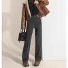 Jeans Azules Retro Gruesos Forrados de Polar de Cintura Alta para Mujer 2024 Otoño e Invierno Nuevos Pantalones Sueltos Adelgazantes de Pierna Ancha