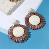 Pendientes de Hierba Rafi Flor Estrella Estrella de Mar Piña de Venta Caliente Transfronterizos Dopamina Tejidos a Mano Pendientes para Viajes de Verano Vacaciones