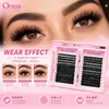 Set de racimos de pestañas europeo y americano grueso, de gran volumen, pestañas rizadas de aspecto natural, pestañas postizas segmentadas para DIY