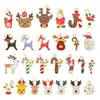 Accesorios para Joyería DIY Navidad Aleación Aceite Goteando Bastón de Papá Noel Ciervo Llavero Colgante Colgante