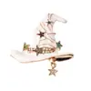 Broche Vintage de Chapéu de Bruxa com Estrelas Cravejadas de Diamantes, Acessório de Halloween, Broche de Liga, Item da Moda Transfronteiriço