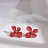 Novos Brincos de Tarraxa com Flor Estilo Coreano, Brincos Versáteis Transparentes e Modernos, Brincos Elegantes Estilo Mori para Mulheres, Brincos de Celebridade da Internet, Acessórios da Moda