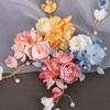 Tocado de flores Hanfu, horquilla de seda con flores, accesorios para el cabello con borlas y clip lateral, tocado de estilo antiguo para mujer, horquilla de flores, accesorios con clip de flores