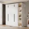 Armario para uso doméstico en el dormitorio, gabinete de almacenamiento de doble puerta, diseño moderno simple, adecuado para apartamentos pequeños y propiedades de alquiler, gabinete de almacenamiento ensamblado de lujo ligero
