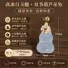 Colgante de Calabaza de la Fortuna de Hielo Blanco de Jade, Trébol de Cuatro Hojas, Corazón de la Suerte, Luna, Estrella de Cinco Puntas, Accesorios para Ensartar DIY